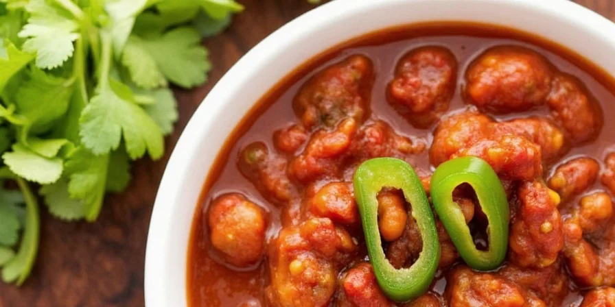 Finished vegan chili dish