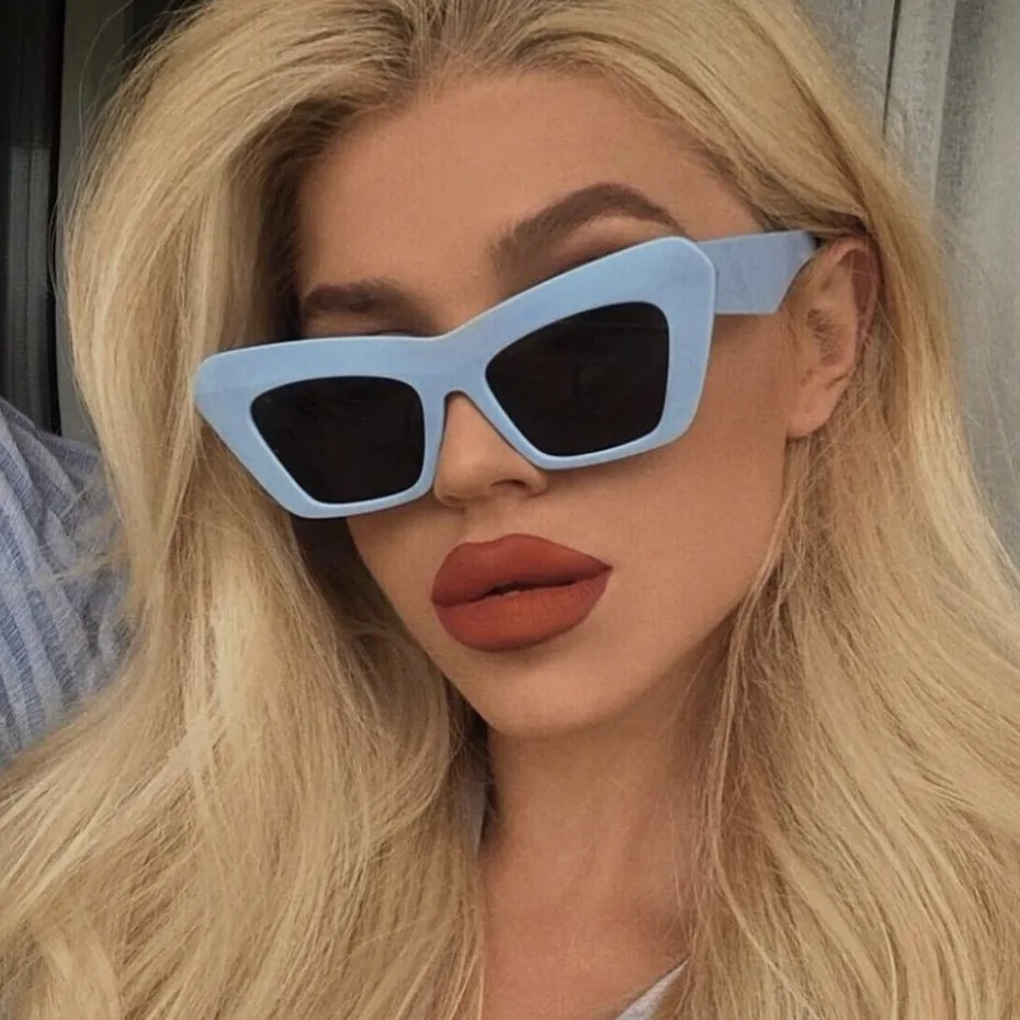

2022 New Custom Logo Wholesale Sunglasses Fashion Men Trendy Luxury Cat Eye Frame Women Sun Glasses Ladies Sunglasses