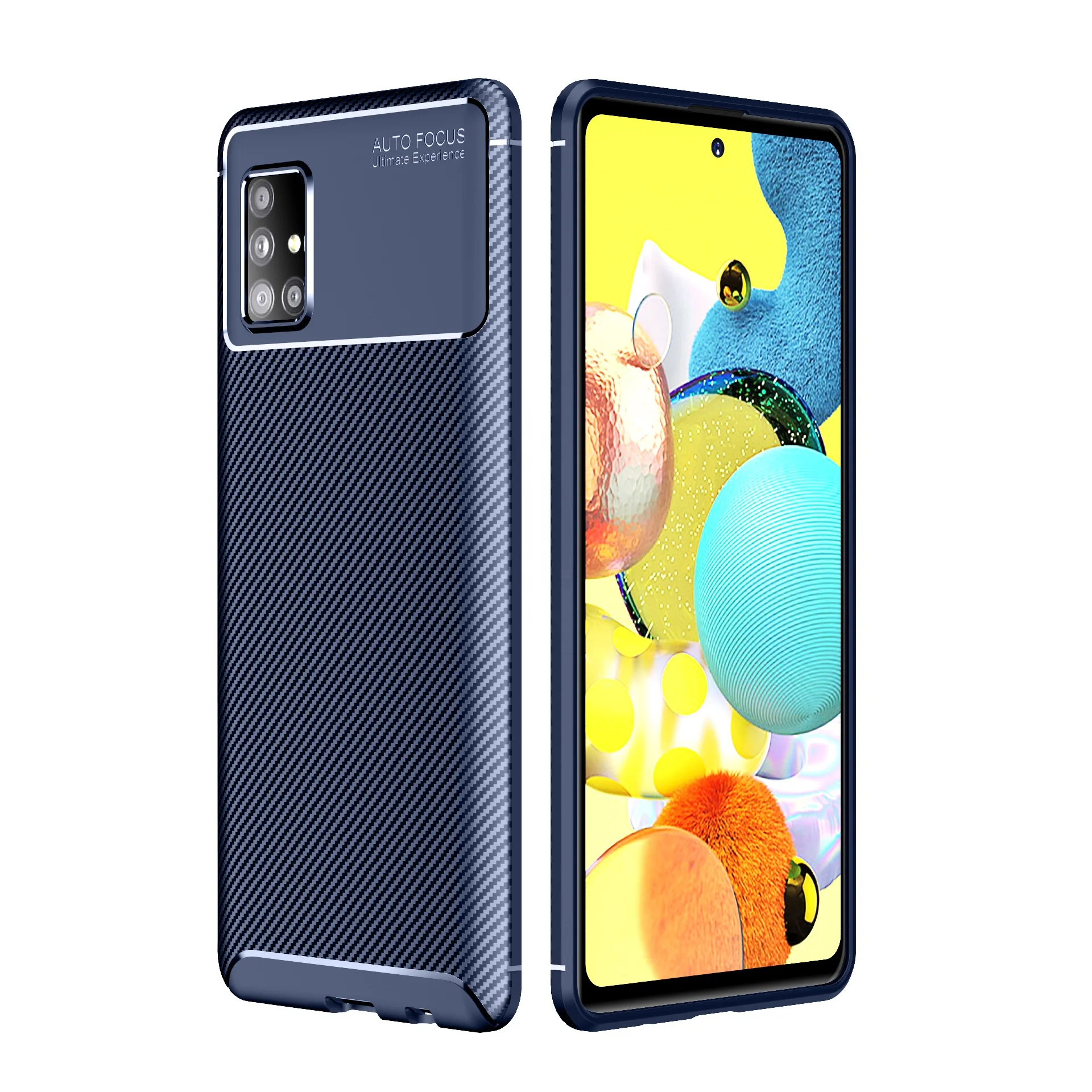 

Carbon Fiber Shockproof Soft TPU Back Cover mobile Phone Case For Samsung galaxy A51, Multi-color, can be customized