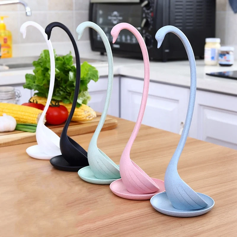 

Creative Cooking Tool Single Plastic Kitchen Wheat Straw Serving Spoon Tableware for Soup, Picture