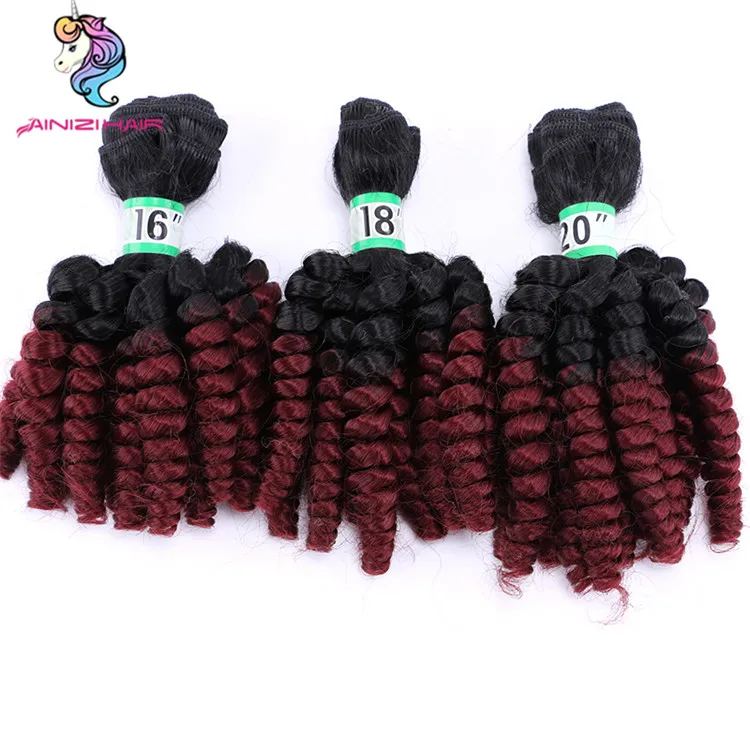 

Ainizi 16'' 18'' 20'' blended color synthetic hair bundles spring funmi curly style 9 colors available