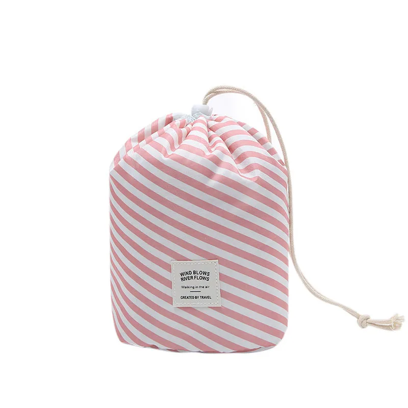 

Large Trousse De Maquillage Capacity Drawstring Travel Multifunctional Cylinder Cosmetic Bag Waterproof Storage Toilet Bag