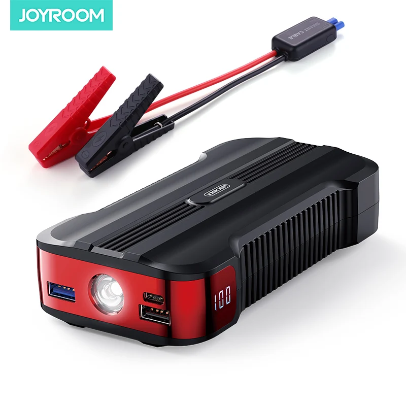 Joyroom portable battery charger outdoor led flashlight 15000mah car powerbank jump starter power bank with display