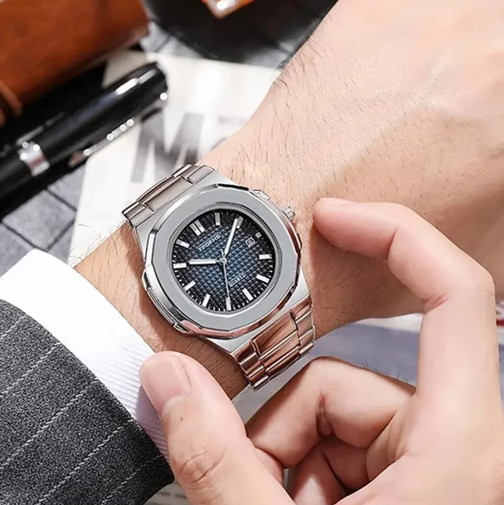 2024 New Luxury Quartz Man Watches 30M Waterproof Automatic Date Watch Men's Stainless Steel Sport Watch for Men Custom Clock