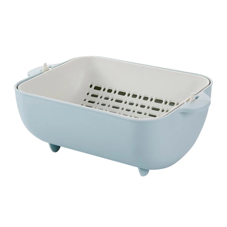 

Fruit drain basket kitchen vegetable basket plastic drain basket, Pink, green,,gray