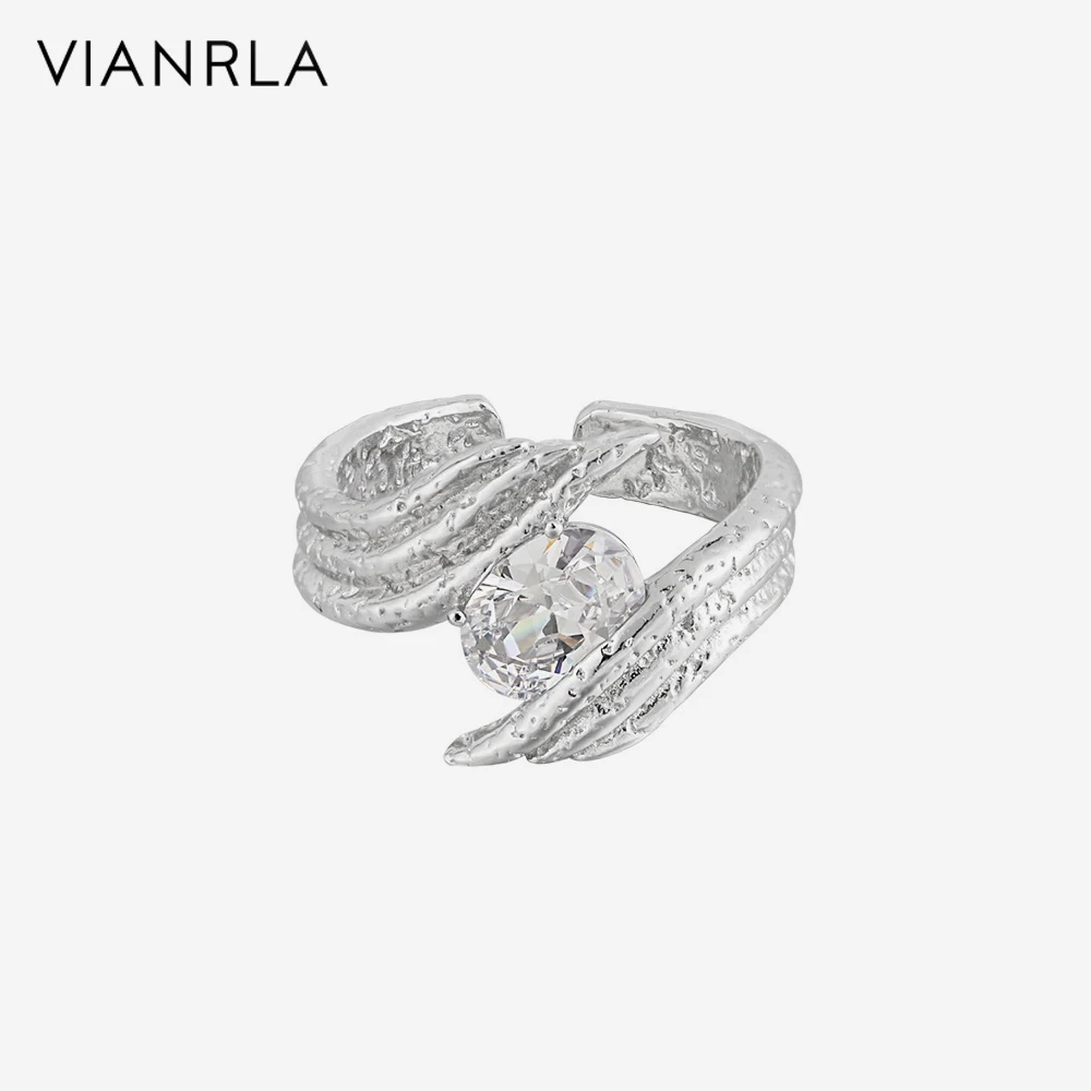 

VIANRLA 925 Sterling Silver Ring Zirconia Jewelry Hugg Ring Minimalist Style Nickle Free Laser Logo Support Drop Shipping