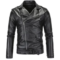 

Fashion Men's clothing Slim Fit Mens Leather Jacket Men