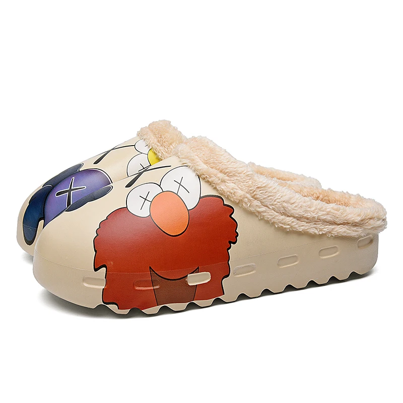 

new style Original Winter Furry Slides Women Flat Platform Sandals Men colorful Fur Slides slippers