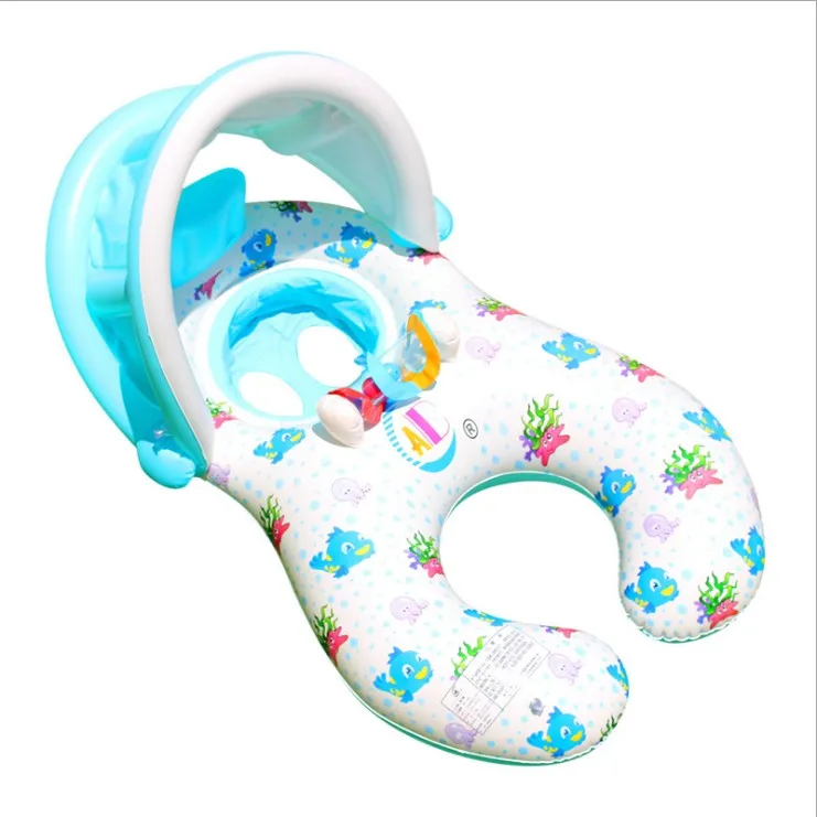 

Inflatable Swimming Pool Equipment Water Sport Parent-kid Swimming ring, As photo
