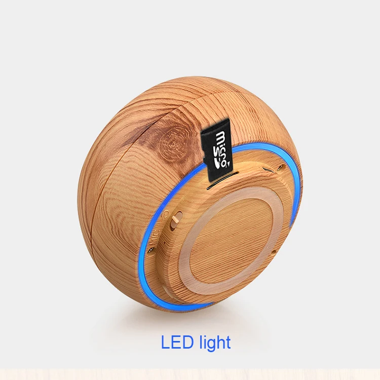 Retro style imitate wood grain portable mini wireless bluetooth speaker with led light - ANKUX.COM