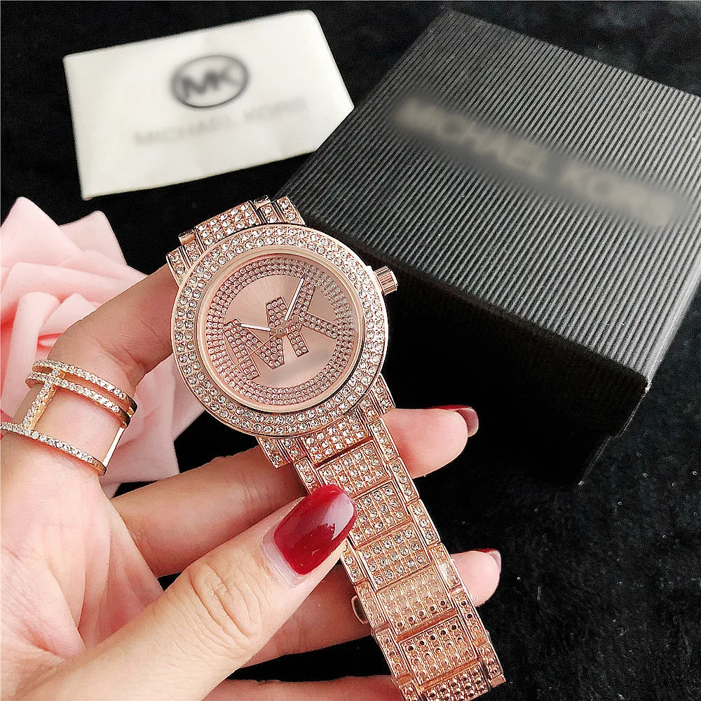 

New Arrival 2021montre luxury Diamond alloy Strap Quartz Wrist watch for girl child Waterproof watches ladies for party