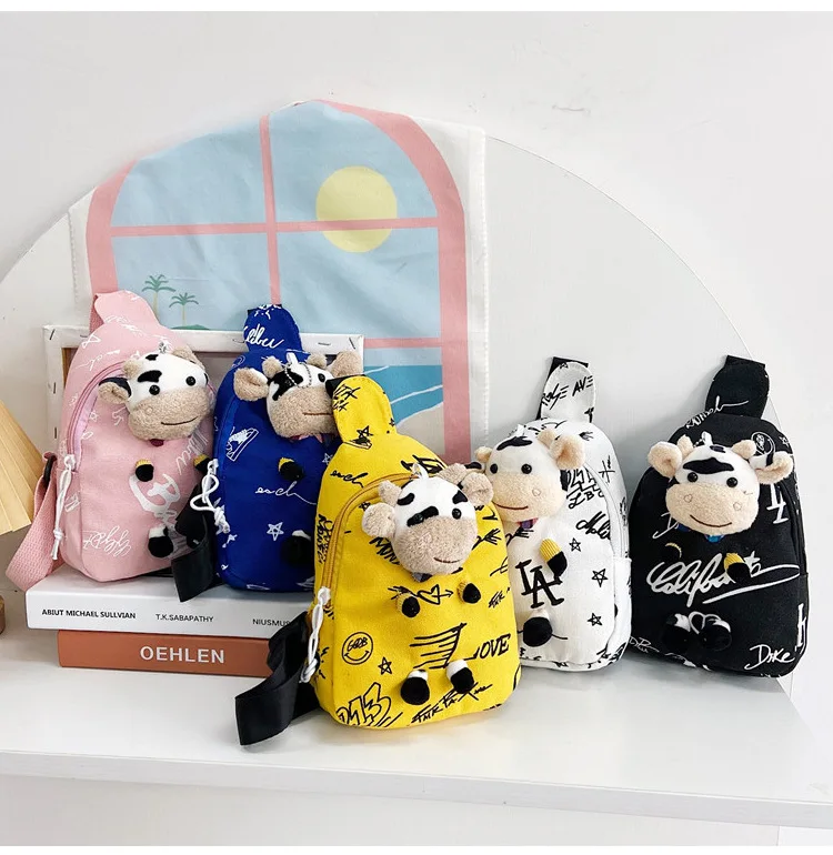 

Factory Outlet Customize Messenger Bags Plush Doll Kids Chest Bag Children's Messenger Bag