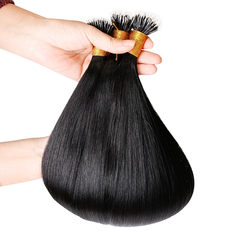 

Free ship Wholesale Price Nano Ring Hair/ Microlink Hair Double Drawn Invisible Natural Nano Ring Human Hair Extensions In Stock