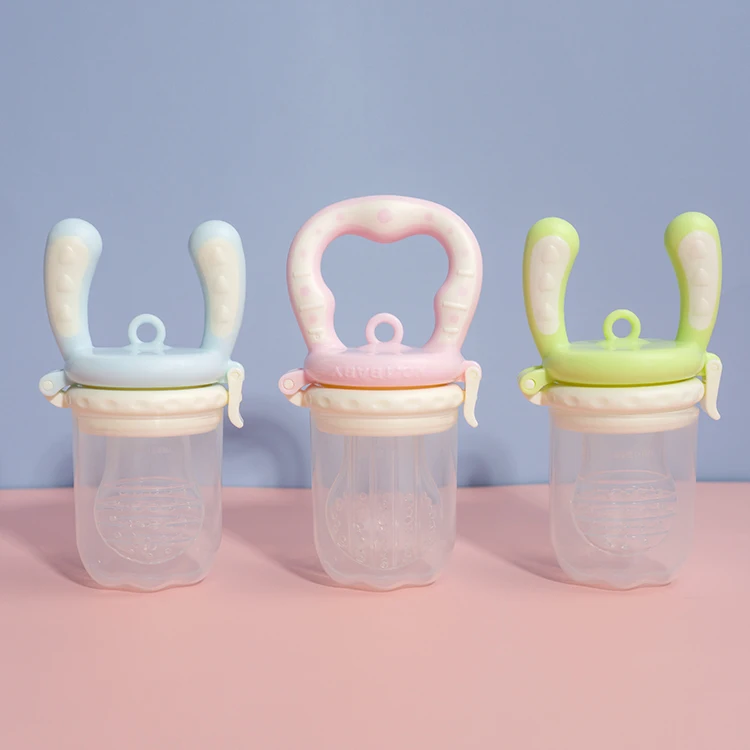 

2021 Wholesale Neutral Biodegradable Bpa Free High Quality Food Grade Soft Silicone Nipple Pink Baby Fruit Feeder Pacifier, Pink,green,blue,yelow