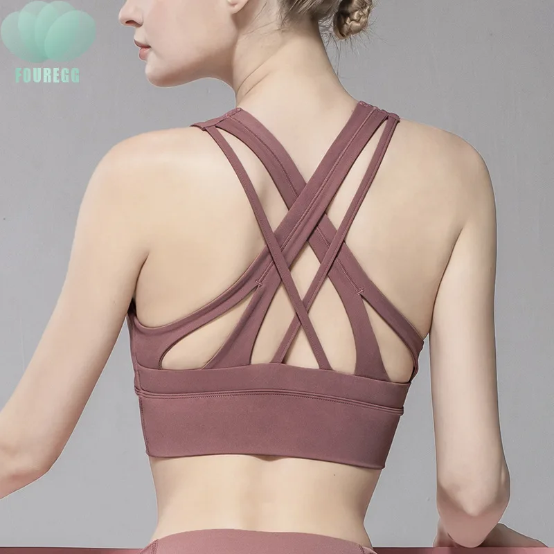 

One stop High quality high elasticity sports bra cross back breathable vest running fitness yoga suit sport bra top fitness oem