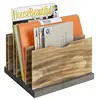 5-Slot Adjustable Two-Tone Wood Document Organizer with Removable Panels,10.2 x 11.8 x 7.1 inches.