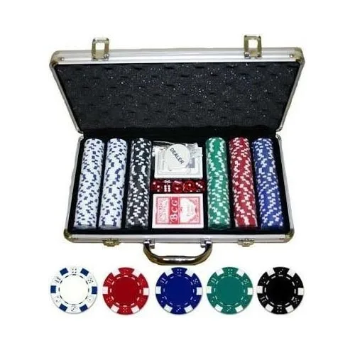 

Hot-selling 200 300 or 500 11.5g Texas Hold 'em Casino Poker Chip Set with Aluminum carrying Case Cards 5 Dice for poker game