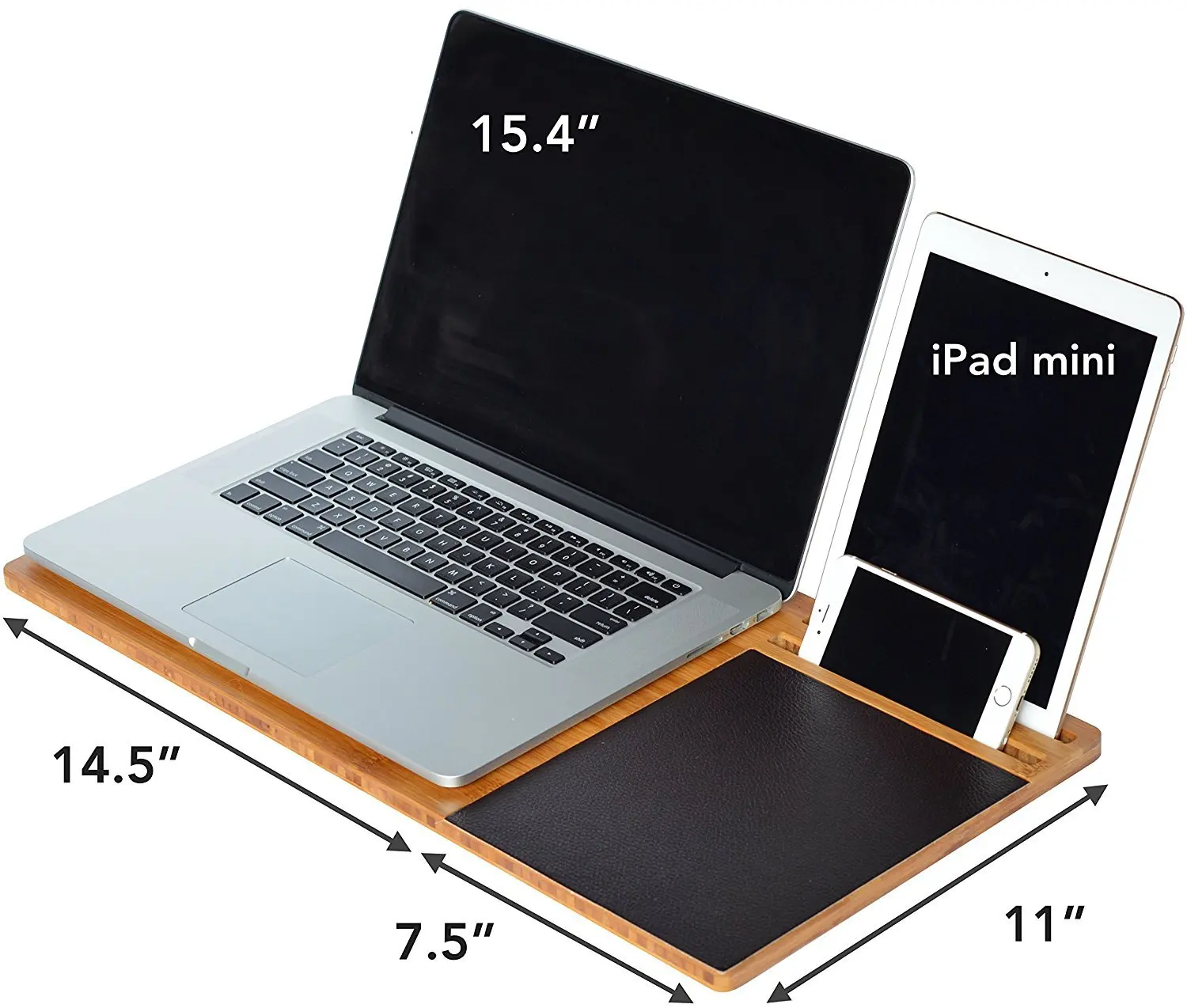 

Laptop radiator heat dissipation base plate bamboo phone stand laptop phone holder
