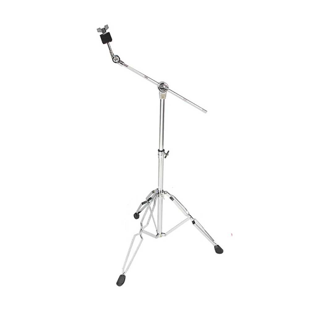 Metal Cymbal Stand Height Adjust Stretchable Legs Floor Triangle Bracket Cymbal Holder with Rubber Feet Percussion Holder Mount