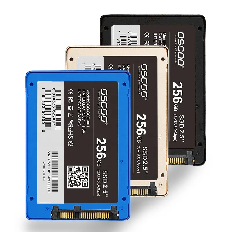 

OSCOO SSD Hard Disk Solid State Drive 2.5inch SATA3 Hard Drives 128GB 256GB 512GB 1TB For Desktop Laptop, Blue