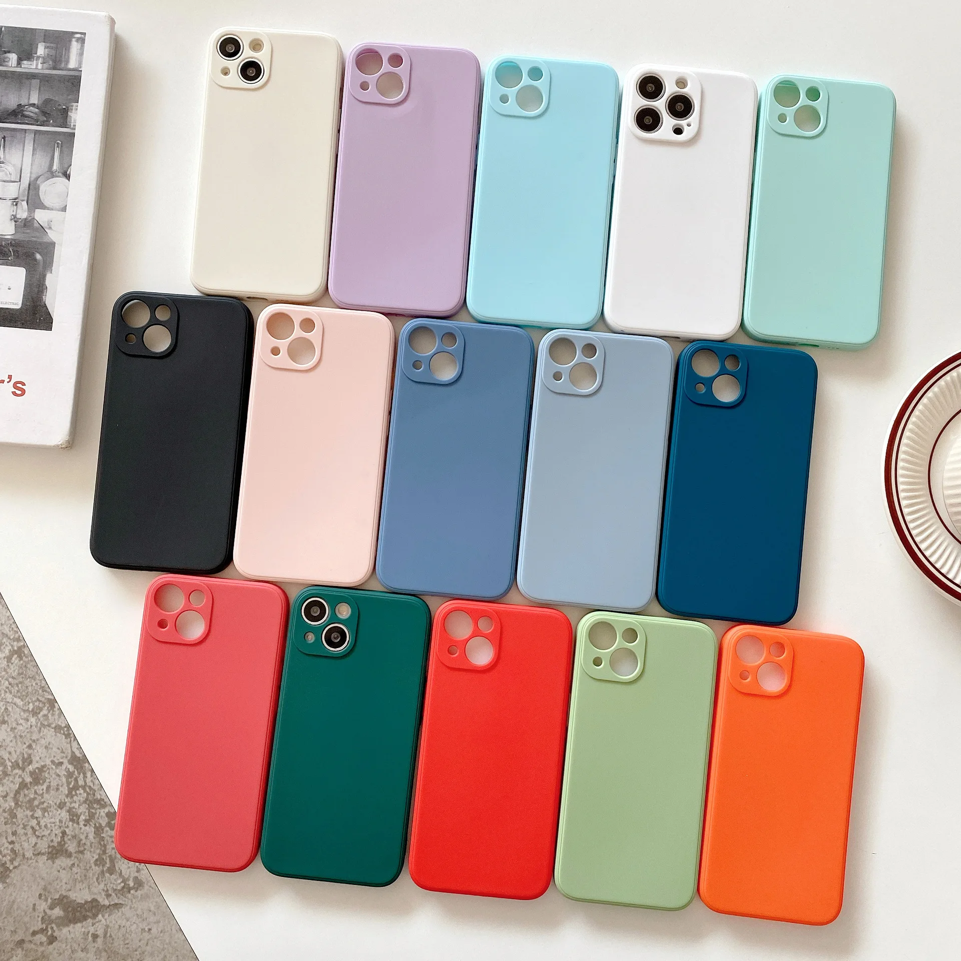 

Iphone Iphone Liquid Silicone Phone Case Protective Cover Edge Soft Shell TPU Straight for Iphone 14 13 12 11 Pro X XR XS Max