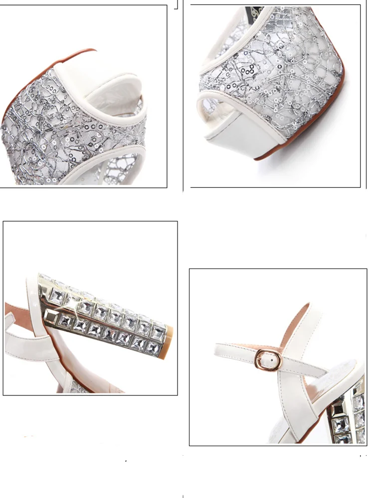 Summer Party Fashion Sexy  Peep-Toe High Heels Buckle Strap Sandals for Ladies