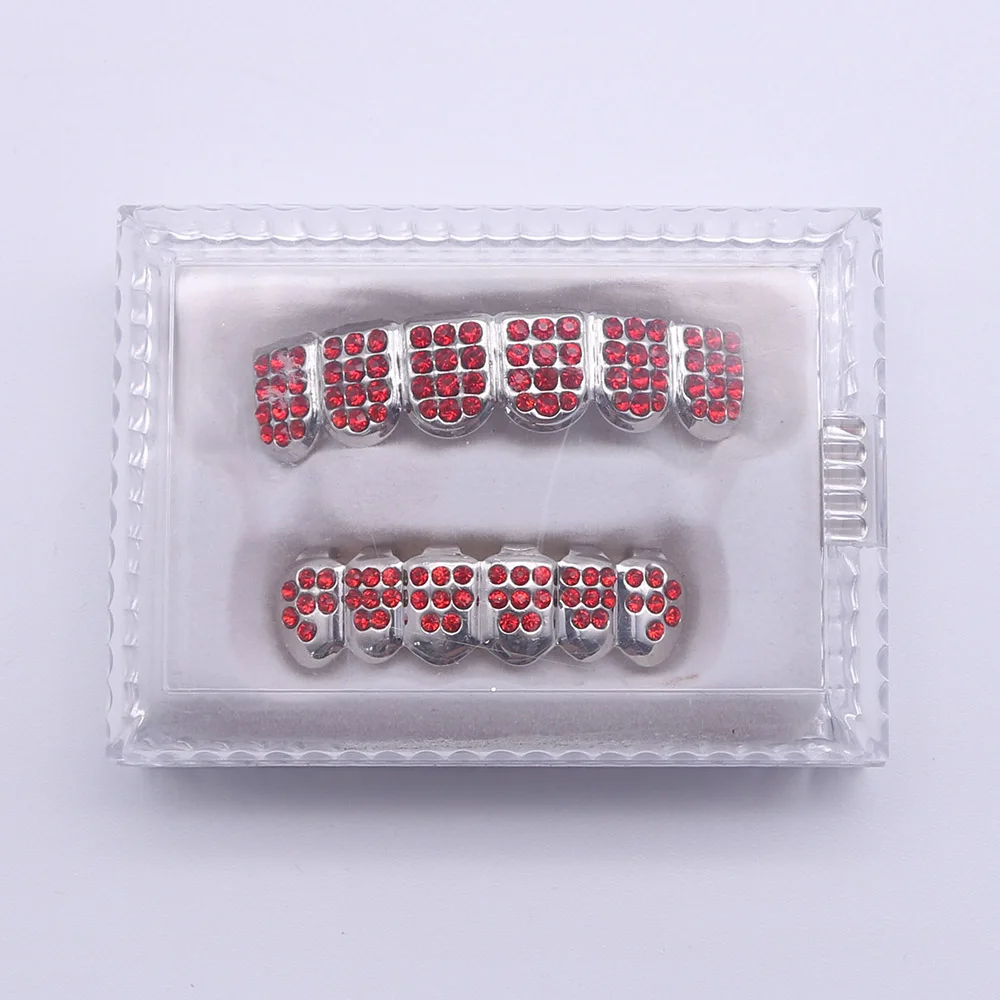 
New European Miss Jewelry Best Custom Brass Silicone Crystal Hip Hop Teeth Grillz 