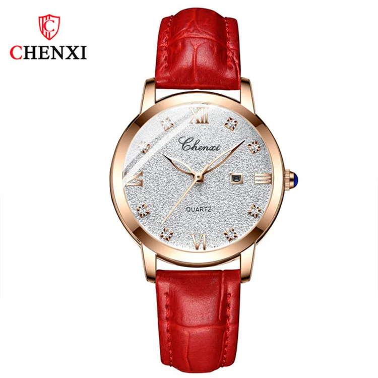

CHENXI Luxury Dress Quartz Wristwatch for Women leather Waterproof Ladies Watches Special Girls