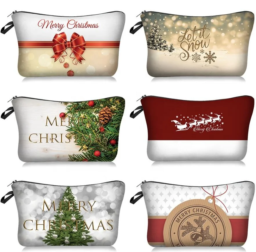 

Hot Amazon Wholesale Women Christmas Makeup Bag For Travel Portable Makeup Bag