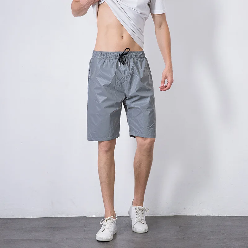 

Wholesale Custom mens Reflective shorts Sweatpants for basketball and running for night running, Picture shows