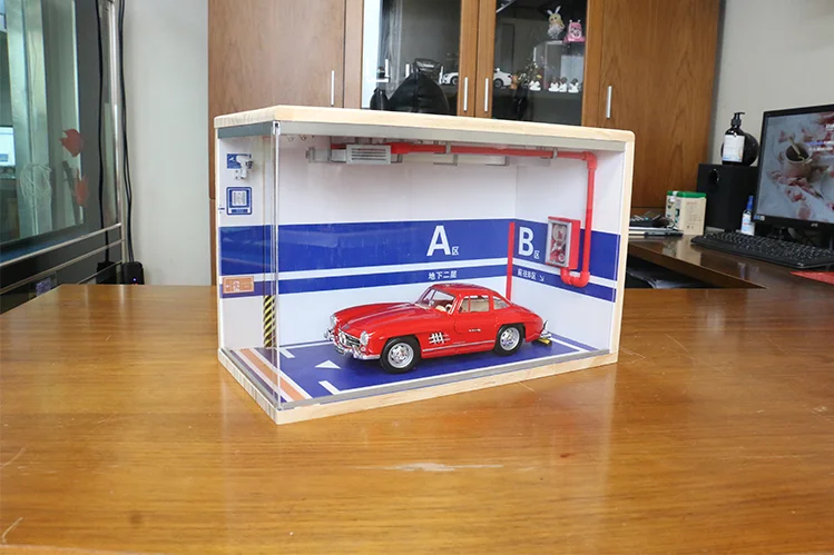 1:18 Diecast Car Model Parking Space Solid Wood Garage Model Handmade ...