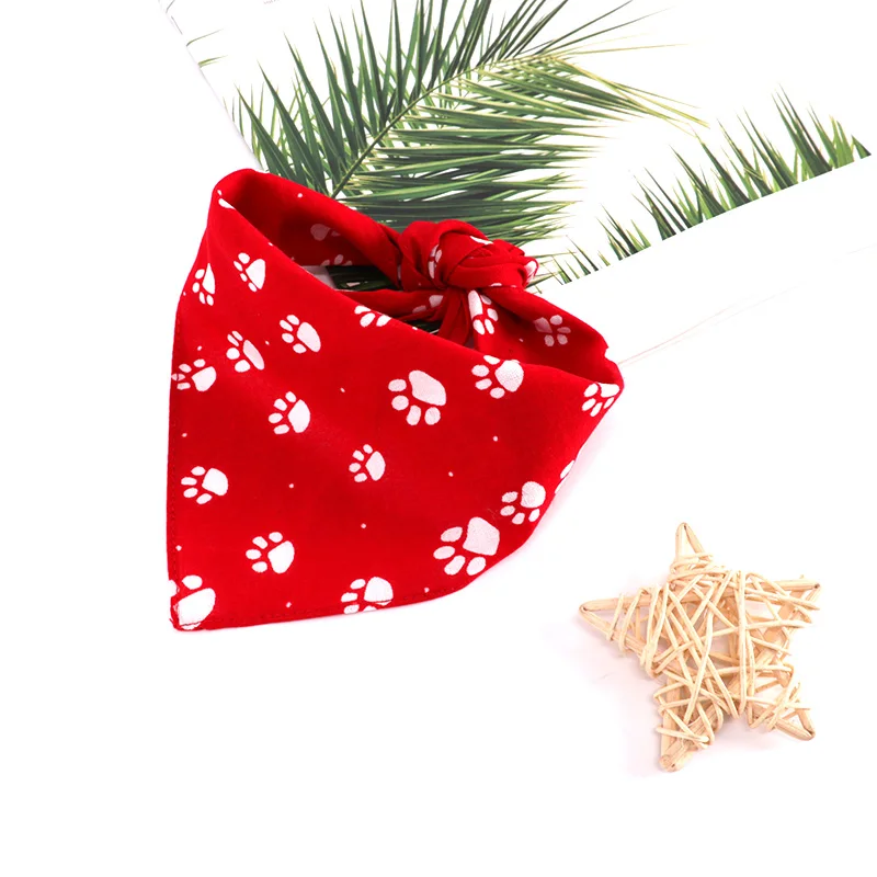 

Fashionable Custom Print Sublimated Soft 100% Cotton Triangular Scarf Pet Dog Bandana, 3 colors