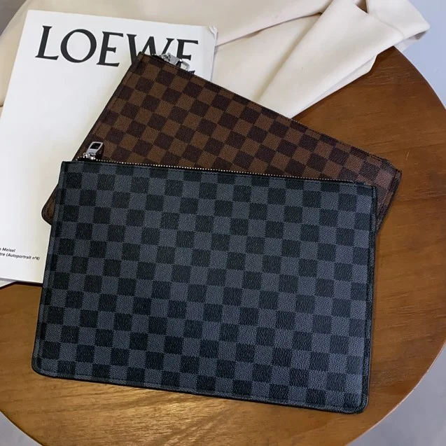 

Wholesale men's business documents casual lattice brief bag, Black,brown