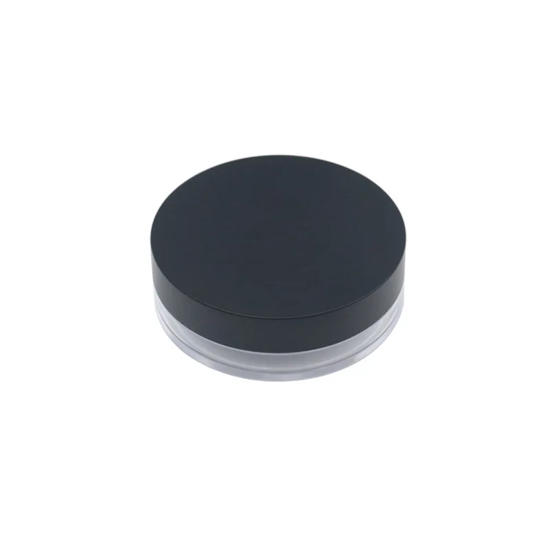 

Empty round black screw cap 1oz plastic 20g 30g 50g cosmetic makeup loose powder packaging pot jar