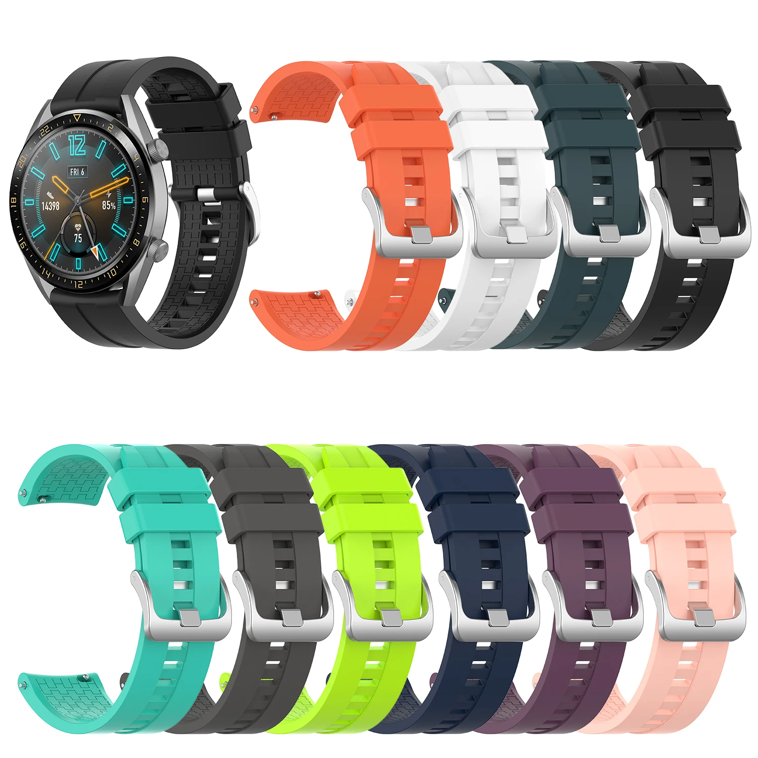 

For huawei watch GT strap Silicone Original 46mm Honor Magic 2 sport band strap 22mm huawei watch fit strap, As show