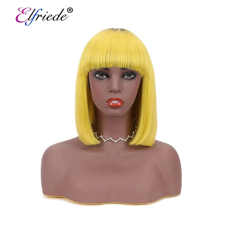 

#T 1B/Yellow Straight BOB Wigs Brazilian Remy Human Hair Lace Front Wig Short Wigs For Women Free Shipping SLD-177