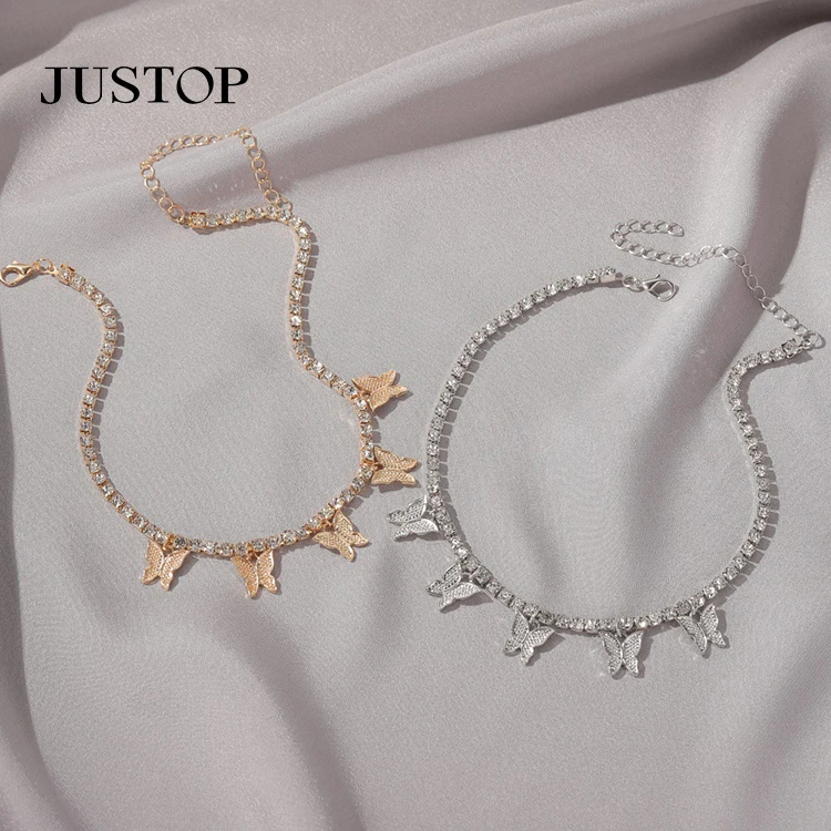 

New Fashion Butterfly Necklaces Jewelry Female Zircon Clavicle Chain Neck Jewelry Neck Chain Collar Short Choker Necklace