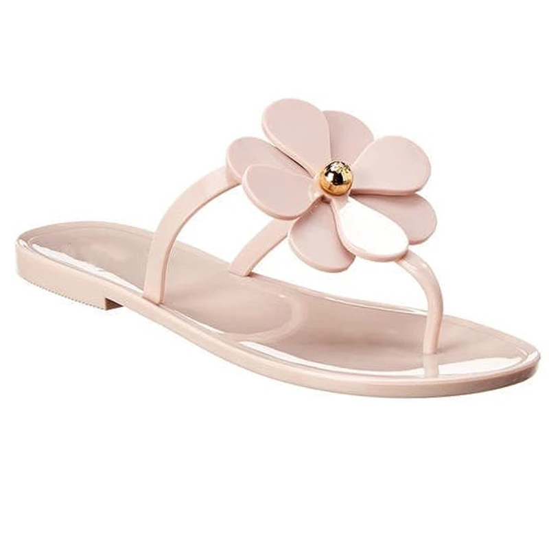 

2021 Ladies Flower Jelly Thong Sandal Outdoor PVC Wholesale luxury TB sandals Mini Miller Flip Flop women shoes slipper