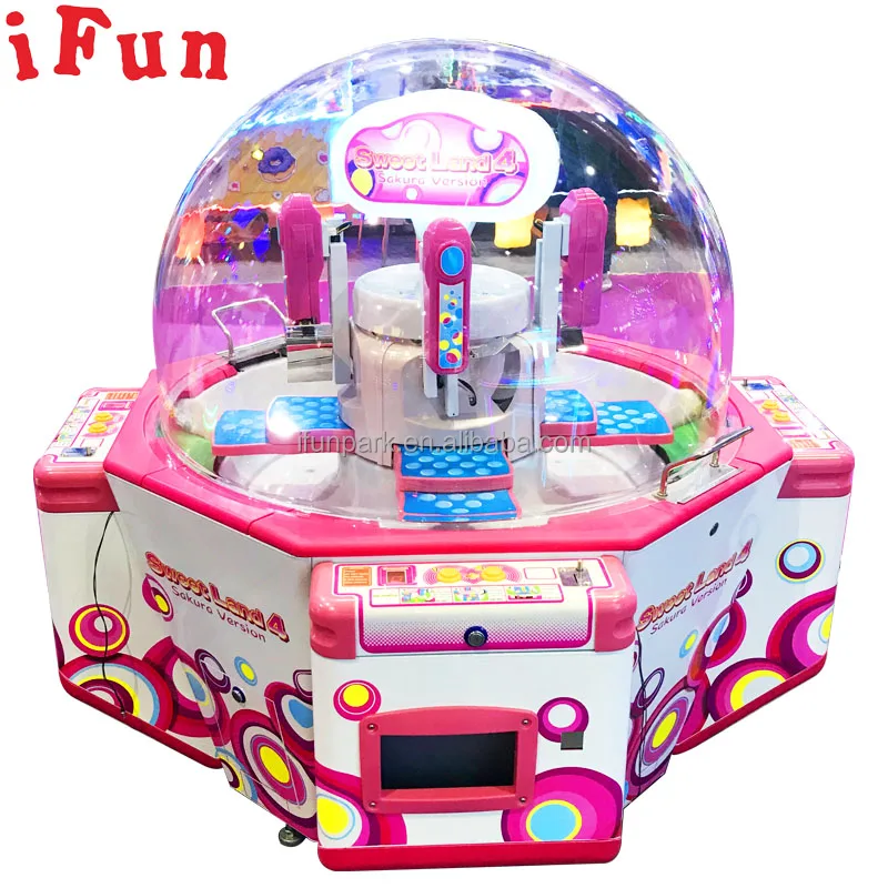 

4 Players Candy Push Game Machine Electric Gift Vending Games Sweet Land Candy Machine for Sale, Pink