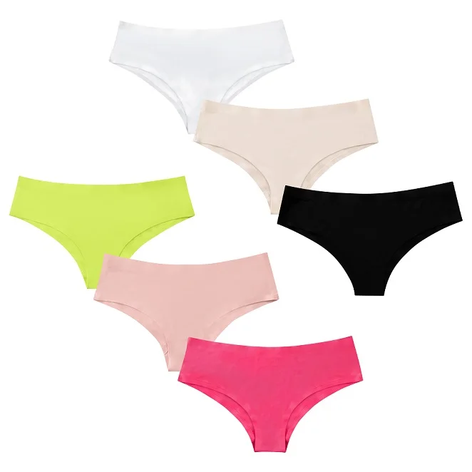 

Wholesale Seamless thread female briefs high quality breathable women's sexy cotton panties ladies underwear, Black red/blue hippo/ blue stripe