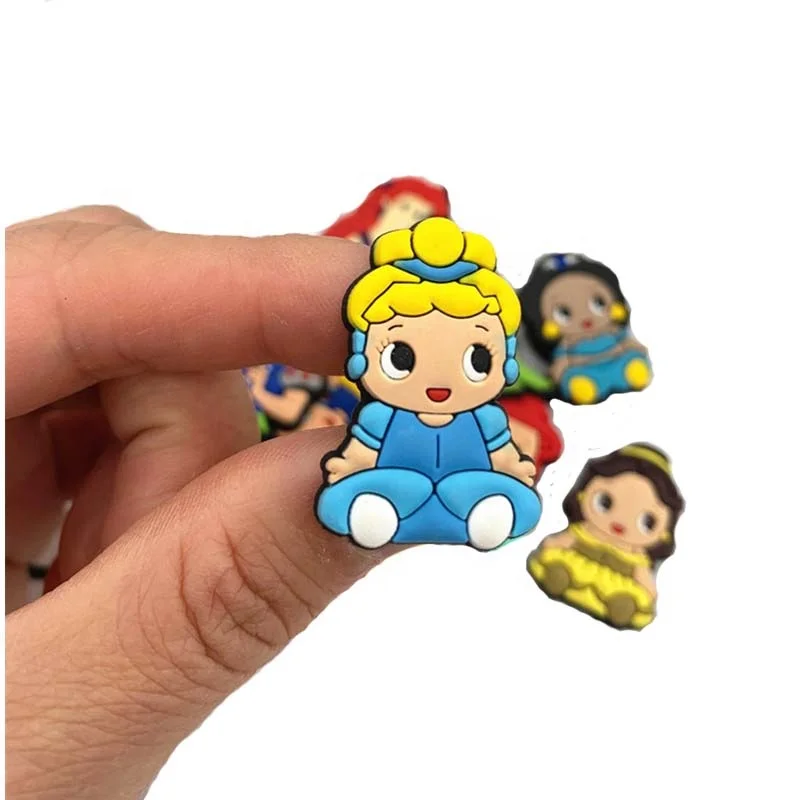 

Wholesale prince and princess shoe croc charm soft PVC sticker for sandals, Pic