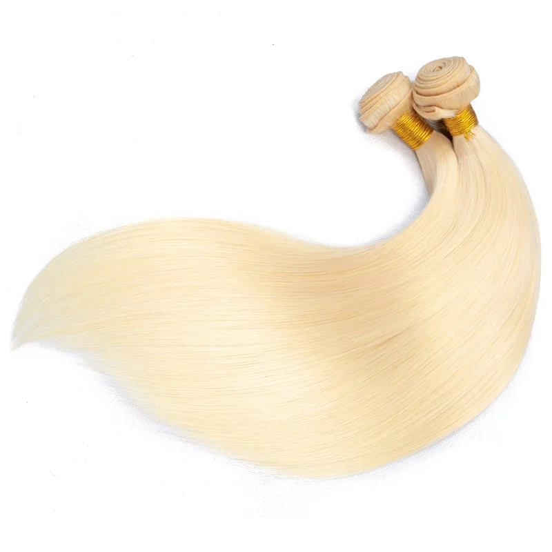 

10A Wholesale Bulk Color Blonde Cuticle Align Raw Silky Straight Hair Bundles Blonde 613 Virgin Human Hair Extension