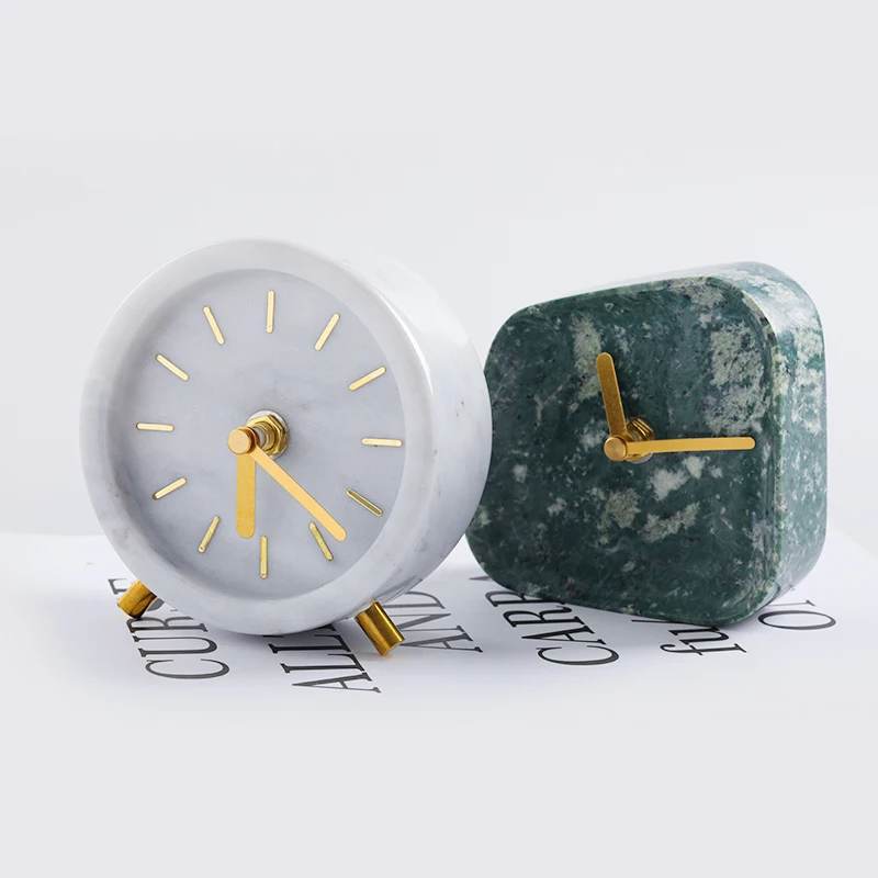 

Factory Direct High Quality Desk and Table Clocks Marble Alarm Clock Home Decorative, Custom