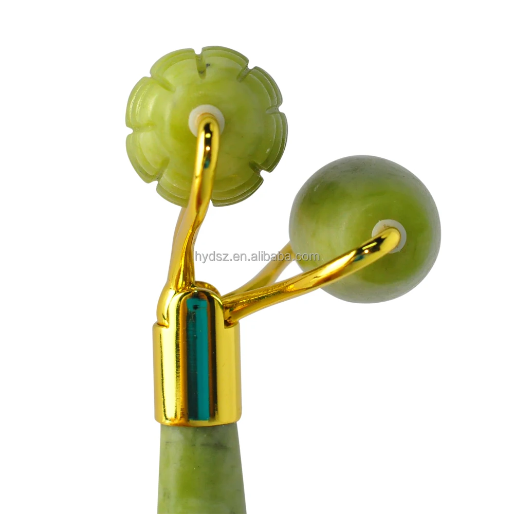 

Triple ridged roller eye face depuffing tool Natural Green Xiuyan rodillo de jade roll Nephrite jade roller, Milk green