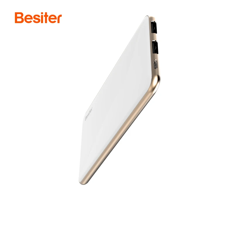 

2021 classic Trending Product Mini li-ion polymer battery white 10000Mah portable Power banks very thin micro input