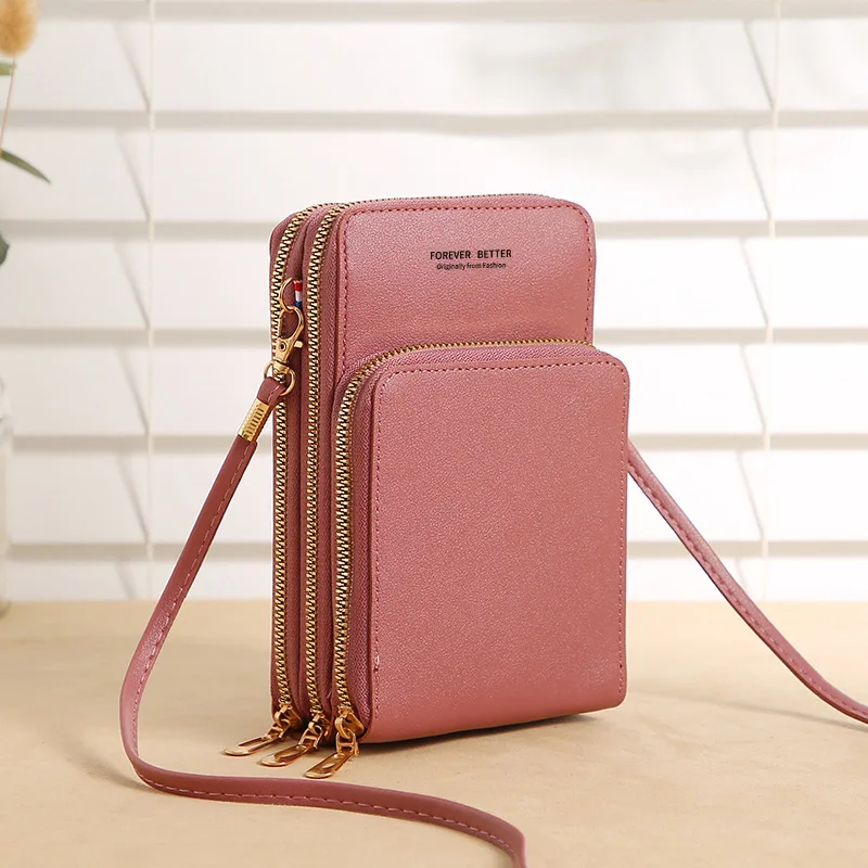 

New Mobile Phone Bag Ladies Purse PU Long Size Large Capacity Multi-functional Mini Single Shoulder Bag