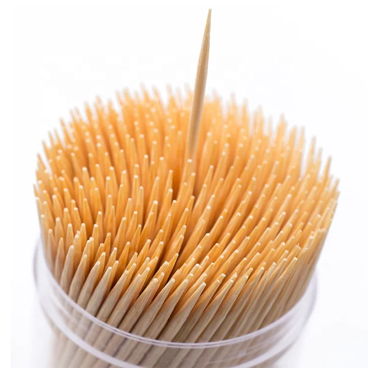 Bamboo Wooden Toothpicks |1000-piece Large Wood Round Toothpicks In ...