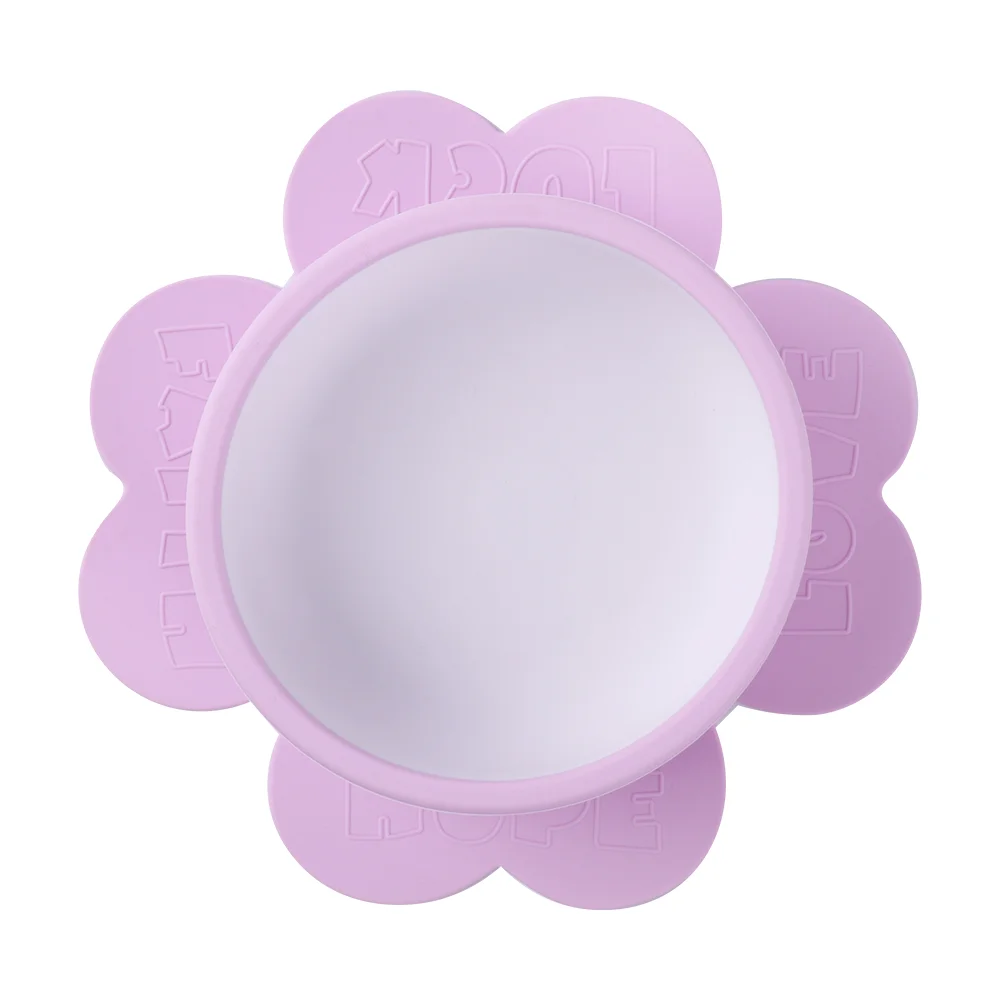 

Cute Clover Design Pattern Good Quality Silicon Baby Bowl Easy Cleaning Baby Feeding Bowl