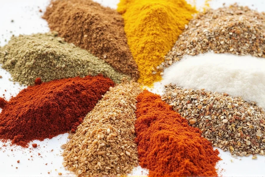 Person holding a wooden spoon mixing spices in a bowl