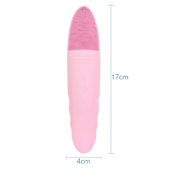rechargeable face massage double side brush makeup remover facial brush mini electric sonic silicone facial cleansing brush 2021